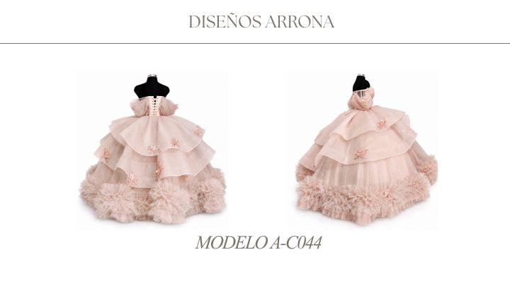 Modelo A-C044 de Diseños AR, vestido completo