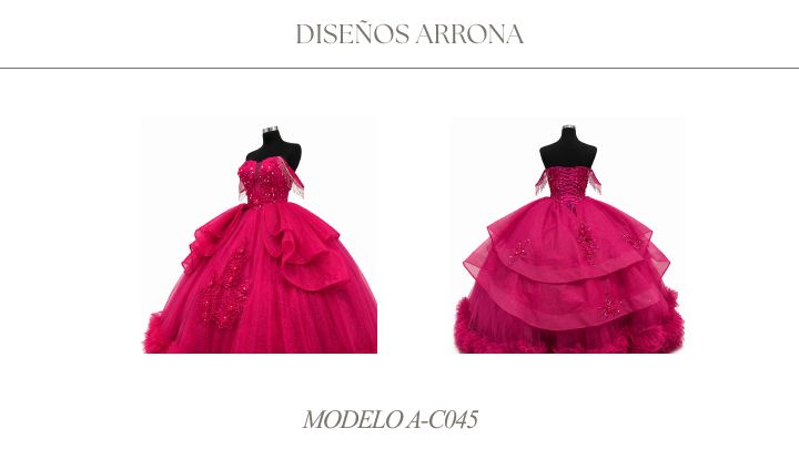 Modelo A-C045 de Diseños AR, vestido completo