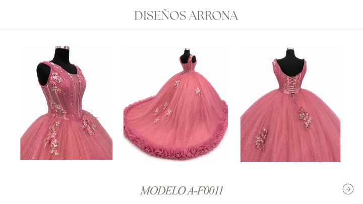 Modelo A-F0011 de Diseños AR, vestido completo