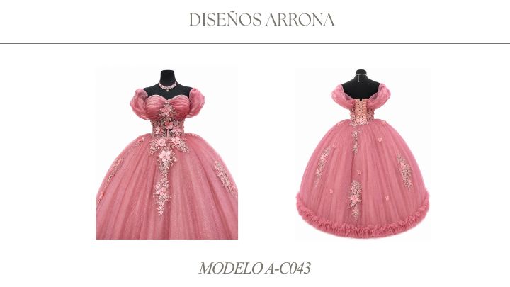 Modelo A-C043 de Diseños AR, vestido completo