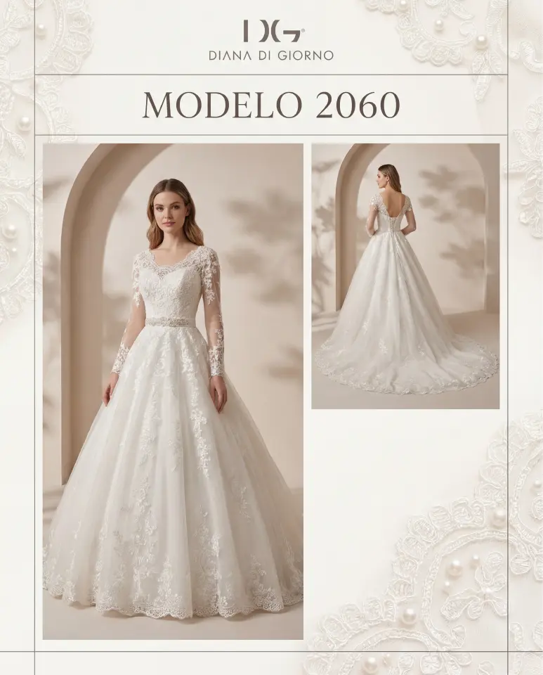 Modelo 2060 de Diana Di Giorno, vestido completo