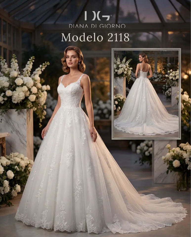 Modelo 2118 de Diana Di Giorno, vestido completo