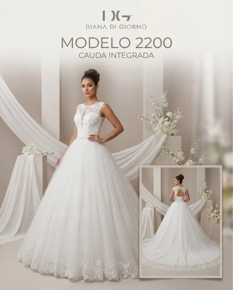 Modelo 2200 de Diana Di Giorno, vestido completo