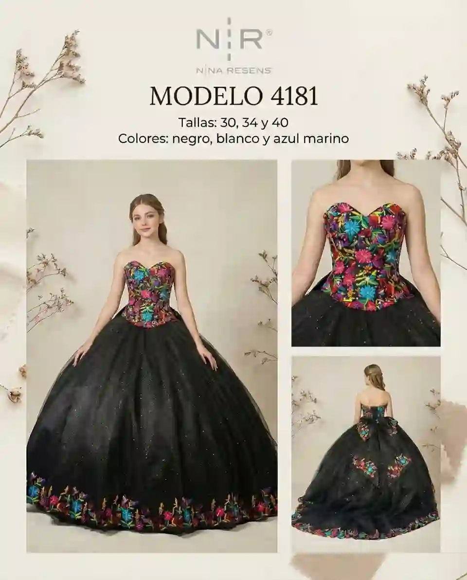Modelo 4181 de Nina Resens, vestido completo